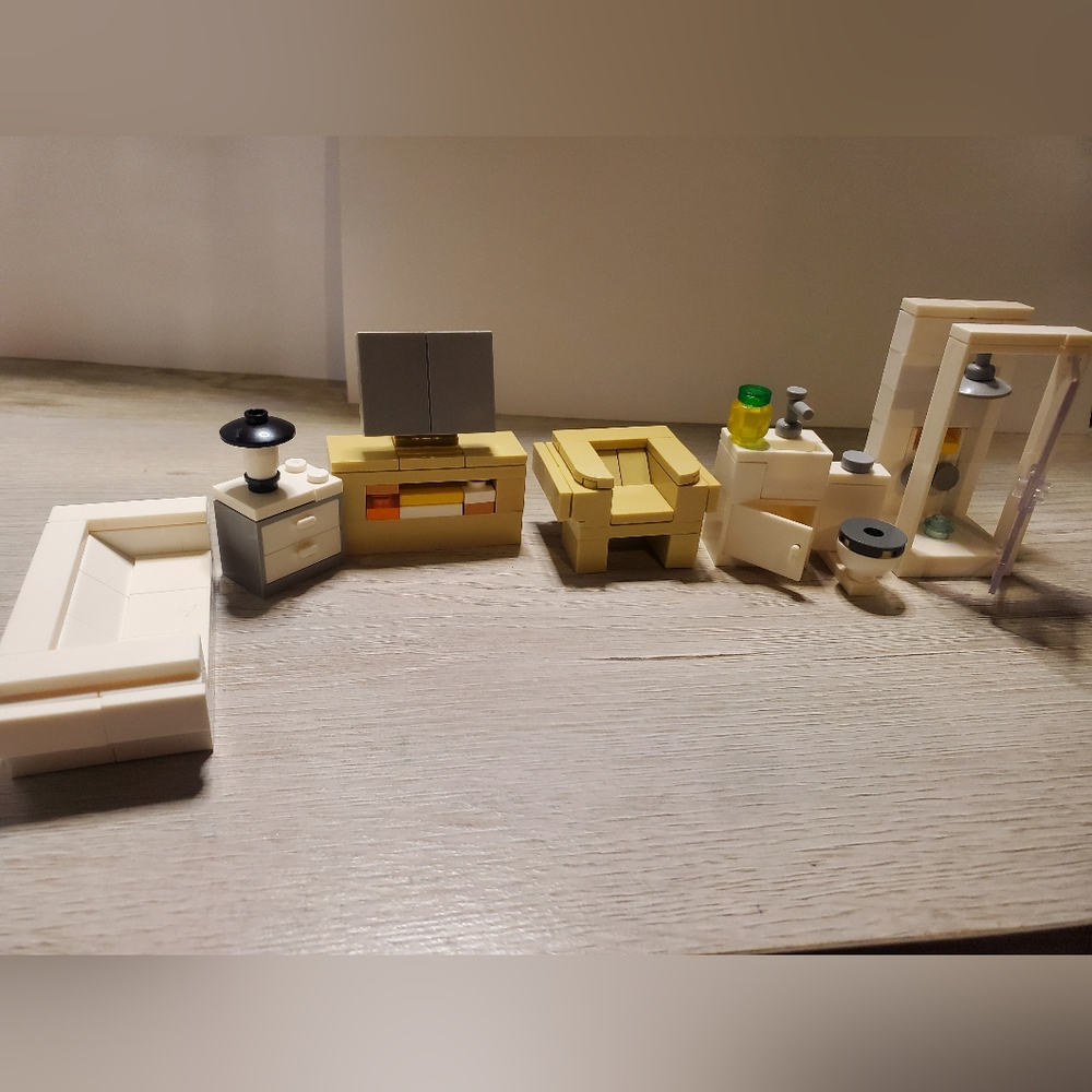 Living Room & Bathroom Assembled Building Blocks   (NOT LEGOS 🚫)